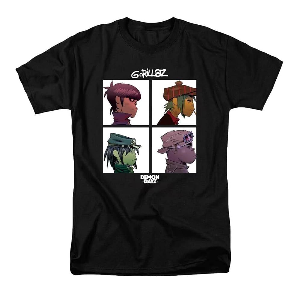 2022 GORILLAZ バンド Tシャツ Amazon.com: Gorillaz Shirt Mens Demon Days Band Logo T Shirt